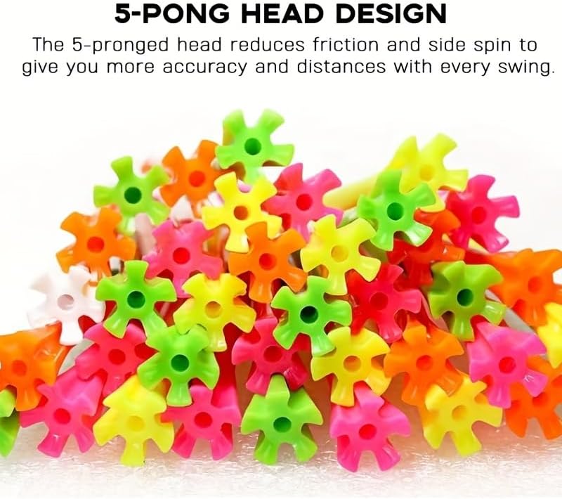 SWINGTEK 120 Pack Plastic Golf Tees,Contain 100 pcs 3-1/4 Inch Unbreakable Long Tees and 20 Short Tees,Mixed Color,Frictional Resistance Reduction - Image 4